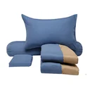 Thumbnail 4 of MOMENTO Micro Bed Sheet Navy/Brown 3.5 ft+Blanket