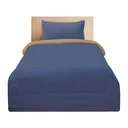 Thumbnail 3 of MOMENTO Micro Bed Sheet Navy/Brown 3.5 ft+Blanket