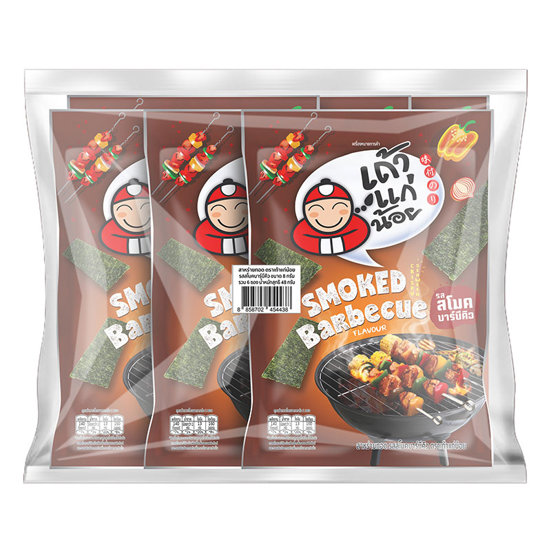 TAOKAENOI Seaweed Crispy Smoked Barbecue 8 g x 6